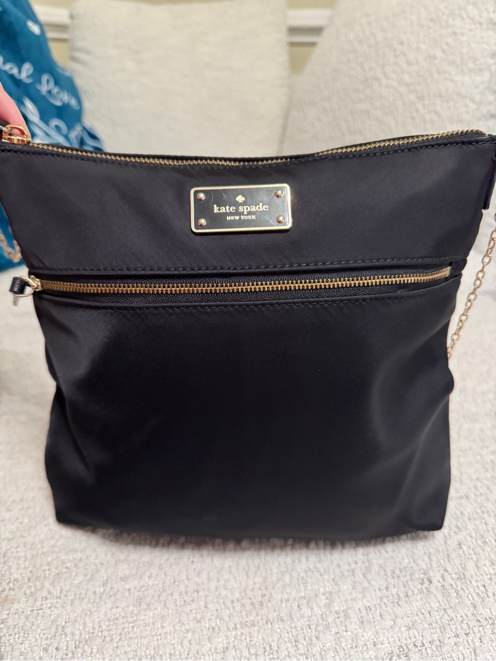 Kate Spade Keisha Blake Avenue Black Durable Nylon Crossbody with Gold Hardware